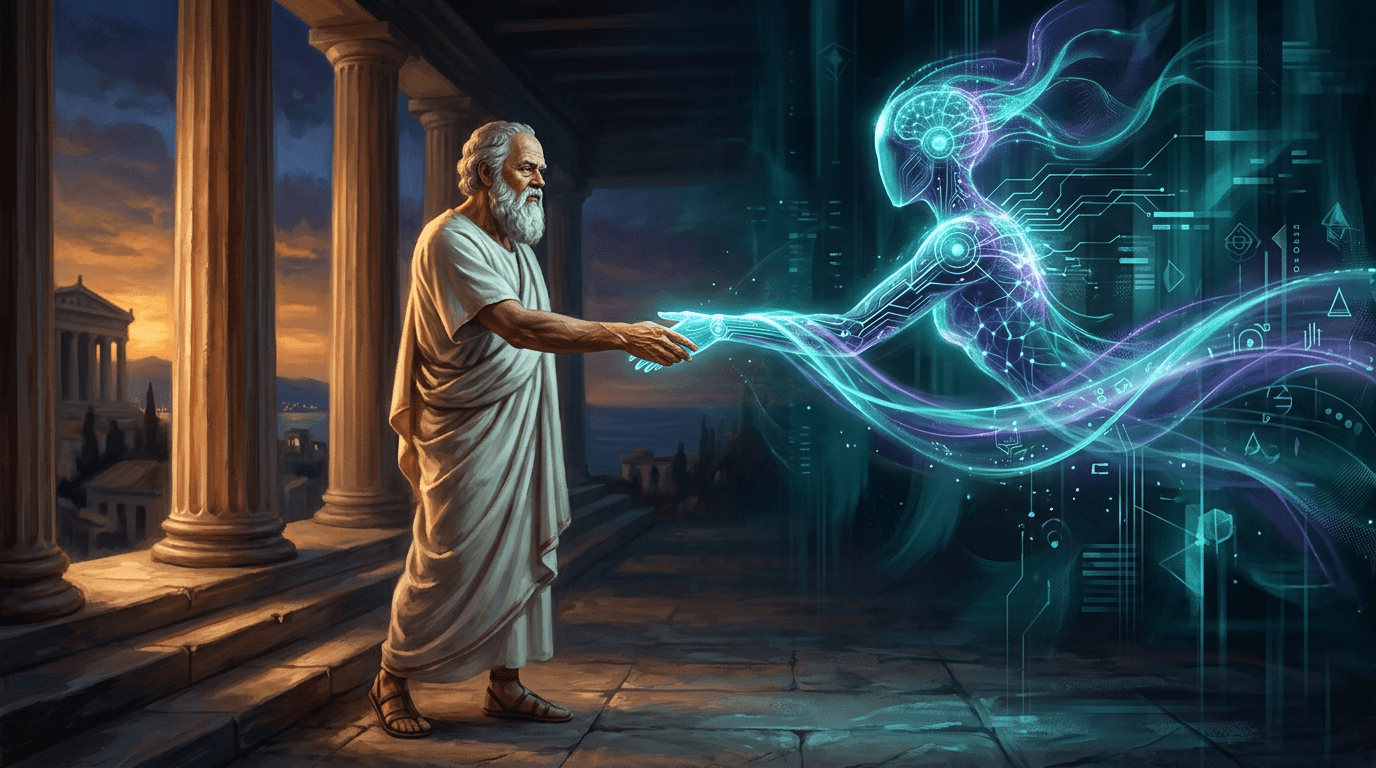 Симбиоза: древногръцки мъдрец и съвременни технологии си подават ръка